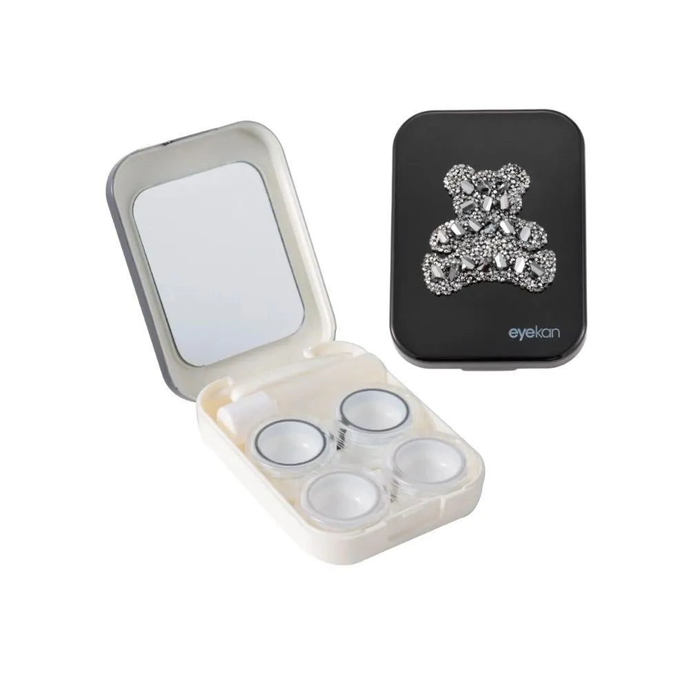 2 Pair Black Bear Contact Lens Case